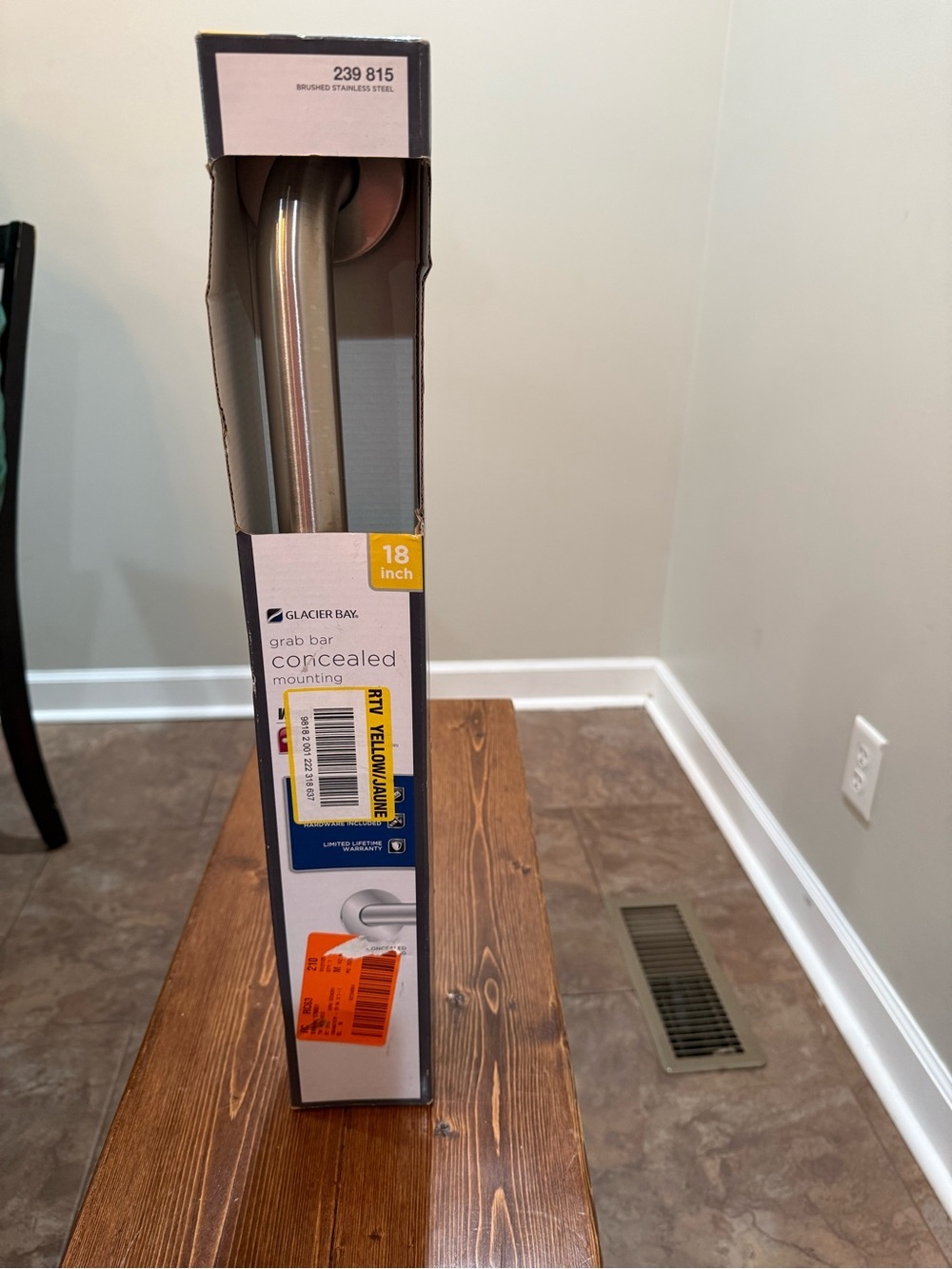 Glacier Bay Brushed Stainless 18" Grab Bar